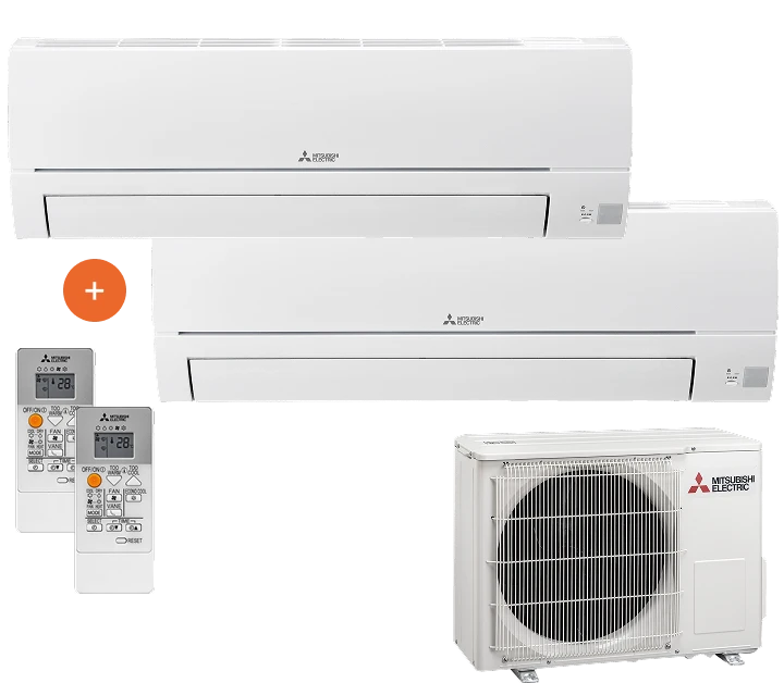 Bisplit Mitsubishi Climatiseur bi-split Mitsubishi - pompe à chaleur air/air deux unités