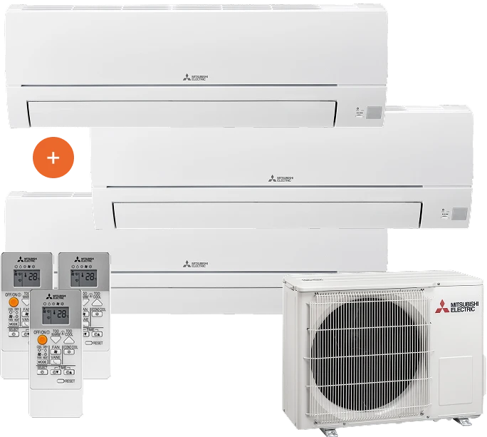 Trisplit Mitsubishi Climatiseur tri-split Mitsubishi - pompe à chaleur air/air trois unités